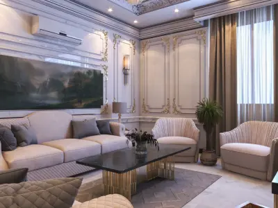 Neo classic living room 3D model