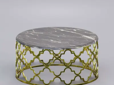 Moroccan round trellis table 3D model