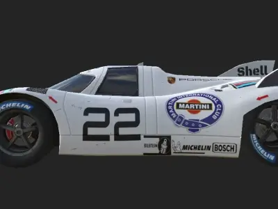 Porsche 917K - LeMans 1971 Low-poly 3D model
