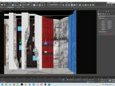 Wall Decore    TV Wall    cabinet      library      3D model