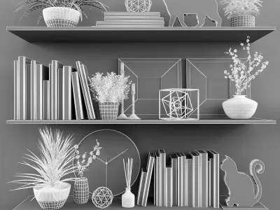 Decorative set-30 Low-poly 3D model