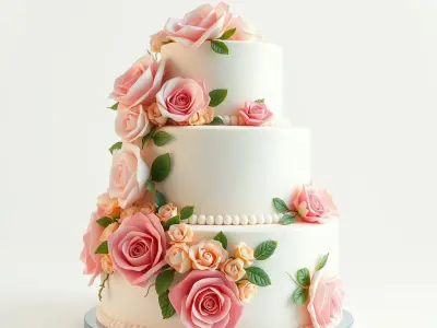 Floral Cake Tiered Model Pack Low-poly 3D model