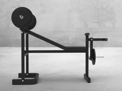 Gym bench press machine 3D model