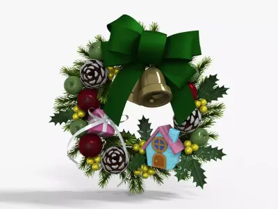 Wreath for Christmas Low-poly 3D model