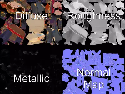 Regal Attire Character Model Pack with Ornate Design Low-poly 3D model