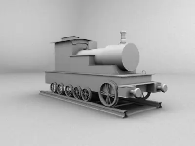 Train Engine Lowpoly Low-poly 3D model