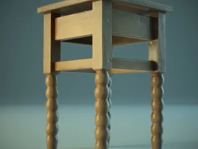 Wooden Chair PBR Low-poly 3D model