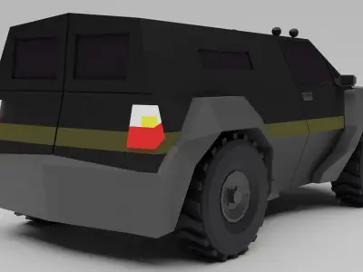 armored car model Low-poly 3D model