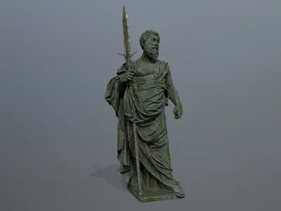 Man Statue Low-poly 3D model