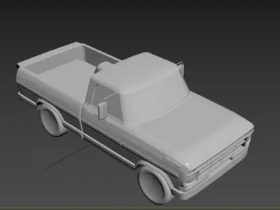Pickup truck Low-poly 3D model from CGTrader
