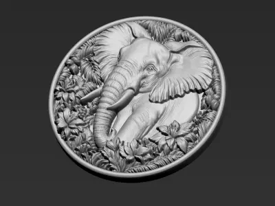 Elephant Pendant A39 3D print model