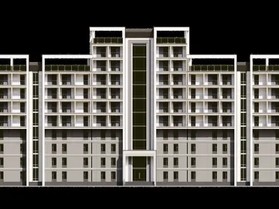 05 Hostel Building 3D model