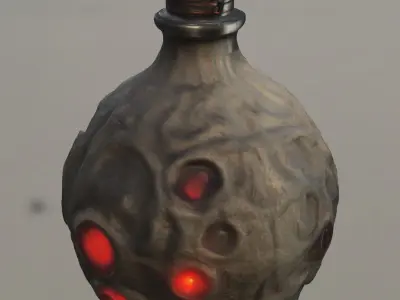 Grinning Skull Flask 3D model