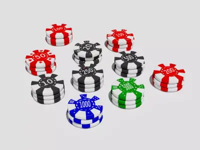 Casino Chips Low-poly 3D model