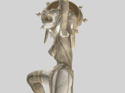 status legend of zelda person statue Low-poly 3D model