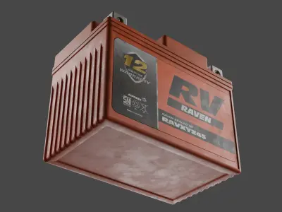 Motorcycle Battery Dust Low-poly 3D model