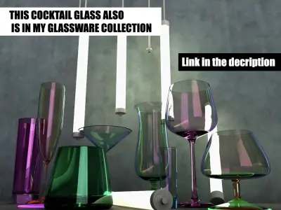 Cocktail glasses Party alcohol bar drink set collection dinosaur 3D model