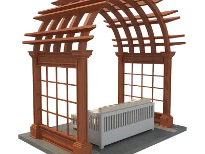 Pergola 4  Low-poly 3D model