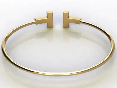 Diamond T Wire Bracelet 3D print model