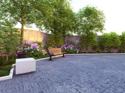 small private apartment unit with swimming pool Free 3D model