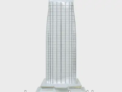 Futuristic Skyscraper Architectural Model Low-poly 3D model purchase
