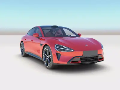 xiaomi su7 with interior 3D model