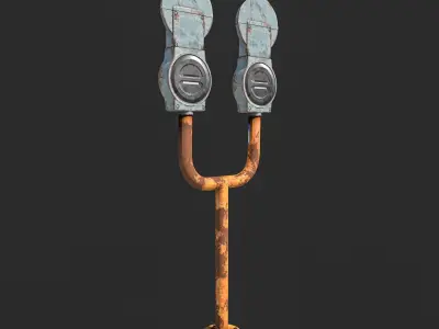 Parking Meter Low-poly 3D model