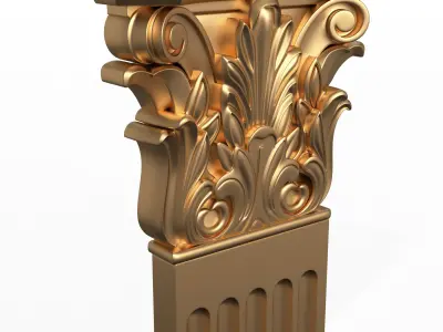 Column Capital 02 Low-poly 3D model