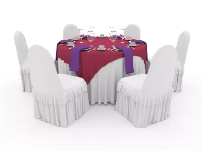 Banquet Table and Chair 39 3D model