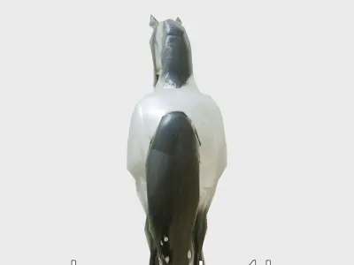 Black Percheron Horse 3D Model with Impressive Stature and St... Low-poly 3D model