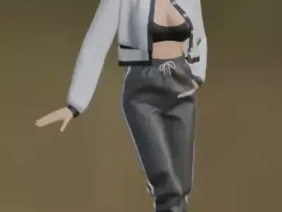 Beautiful Girl Model Leaning  3D print model