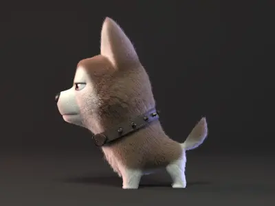 Cartoon cute puppy 3D model