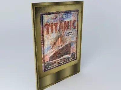 TITANIC Enamel Sign Buried in Sand Dunes 1912 Free 3D model