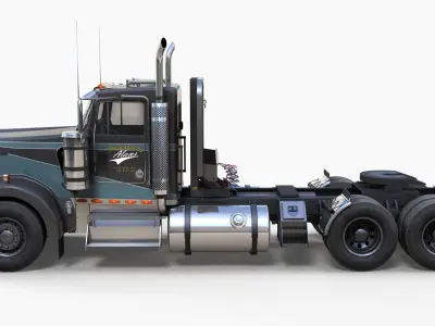Kenworth w900 daycab truck Low-poly 3D model