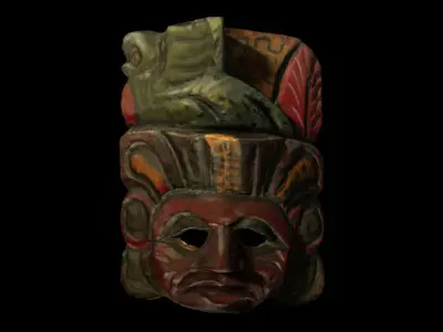 3D Scan Wooden Mayan Mask 3D model