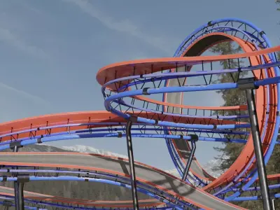 Acrobatic Auto Racing Circuit Low-poly 3D model