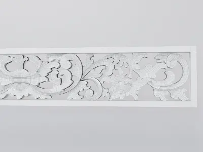 Decorative carving wood base mesh  3D model