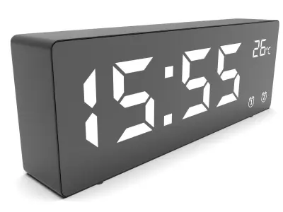 CLOCK BLACK WHITE Low-poly 3D model