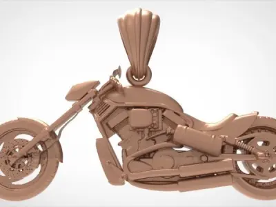 classic motorcycle pendant Necklace Pendant Charm Jewelry 3D print model buy