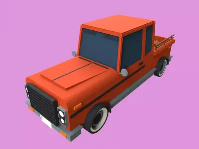 Lowpoly Pickup Truck Low-poly 3D model