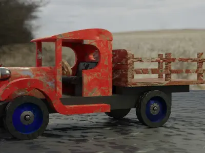 Car truck rustic Low-poly 3D model