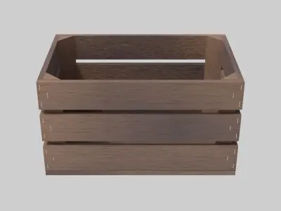 Wooden Box Low-poly 3D model