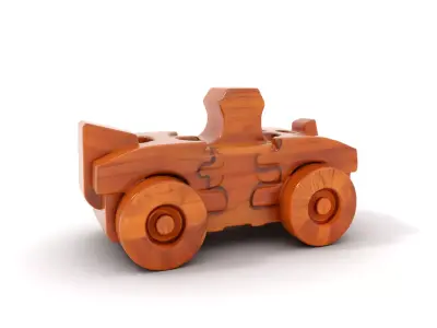 Wooden Puzzle Car model pack Low-poly 3D model