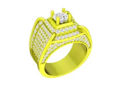 7297 luxury korean style diamond men ring 3D print model