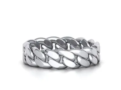 Cuban Link Chain Ring 6mm FULL US FINGERS CHART 5-11 3D print model