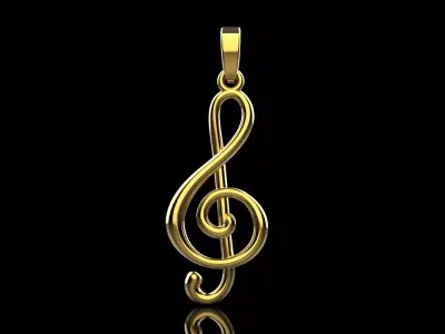 Violin key music note Musical Clef pendant model 998 3D print model