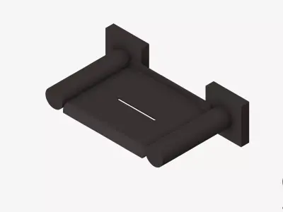 Soap Dish - Wall - Luxury - Round - Square Plate Low-poly 3D model