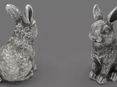 SITTING RABBIT Low-poly 3D model