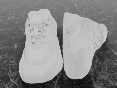 Puma 3D Shoes - White - Cream Low-poly 3D model
