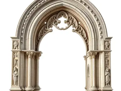 Ornate Stone Archway model pack Low-poly 3D model
